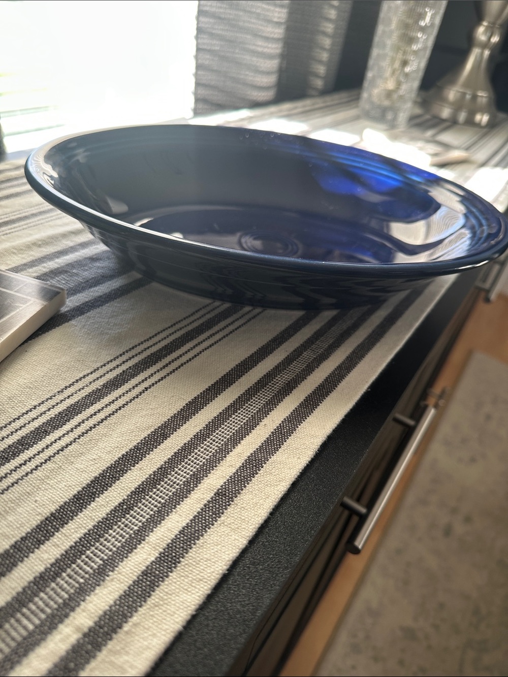 Cobalt Fiesta ware Vegetable Dish